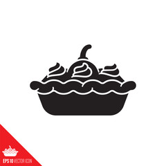 Pumpkin Pie vector icon
