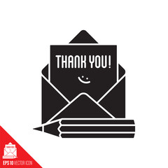 Thank you note vector icon