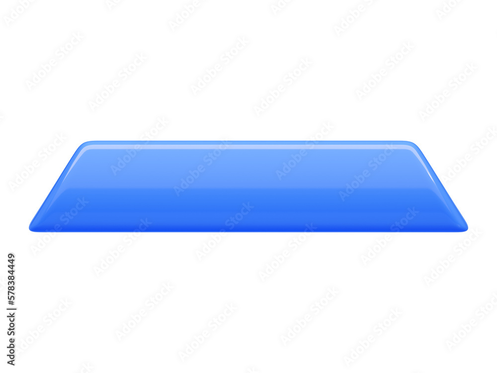 Poster rectangular long button with rounded and sharp borders 3d render illustration.