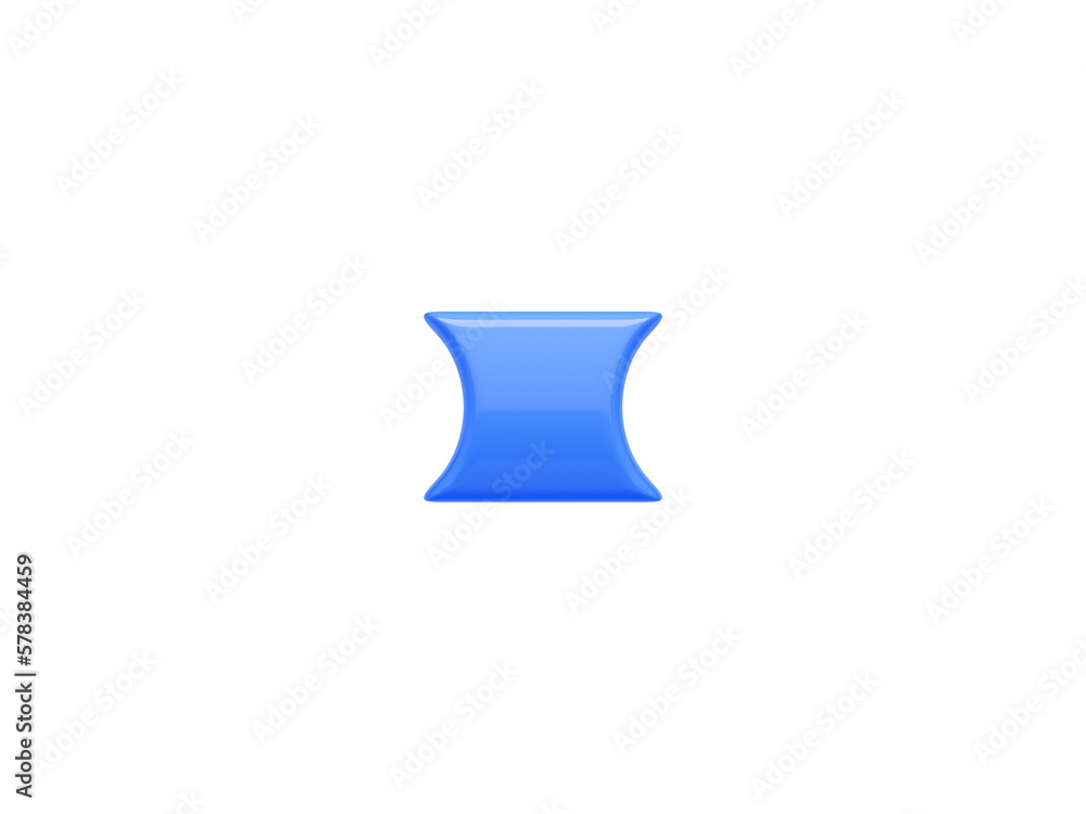 Poster rectangular long button with rounded and sharp borders 3d render illustration.