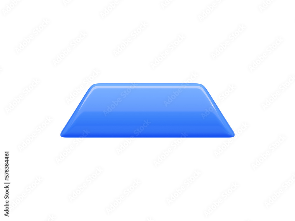 Poster rectangular long button with rounded and sharp borders 3d render illustration.