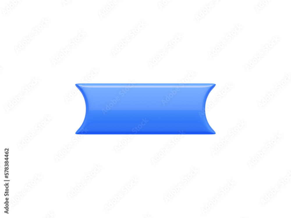 Aufkleber rectangular long button with rounded and sharp borders 3d render illustration.