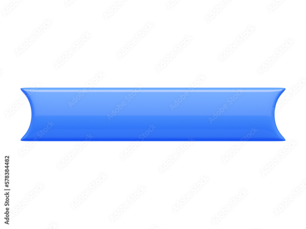 Aufkleber rectangular long button with rounded and sharp borders 3d render illustration.