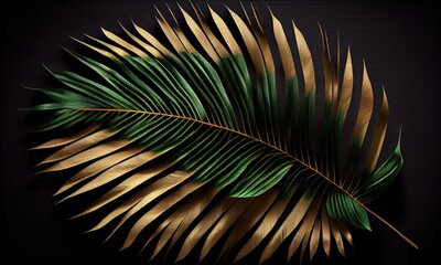 Coconut palm leaf isolated for object, generative AI