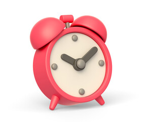 Realistic 3d icon of red alarm clock