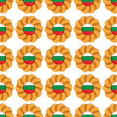 Pattern cookie with flag country Bulgaria in tasty biscuit