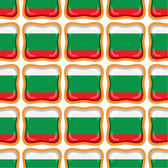 Pattern cookie with flag country Bulgaria in tasty biscuit