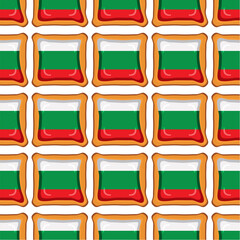 Pattern cookie with flag country Bulgaria in tasty biscuit