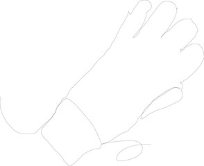 Single line drawn glove vector