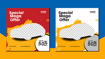 Square Business Flyer Car Layout Design. social media post, Luxury car, car sale social media post template, 
car rent brochure, car social template design, Vector.
