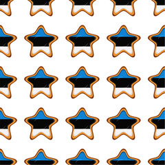 Pattern cookie with flag country Estonia in tasty biscuit