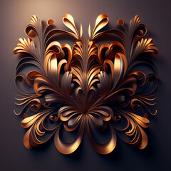 Golden Flowers. generative ai