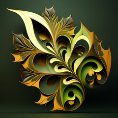 meatalic green leaf. generative ai.