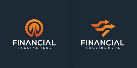 Financial Ad visor Logo Design Vector Icon collection