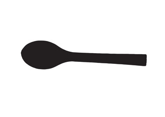 Top view silhouette vector of a spoon