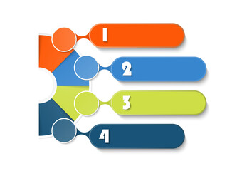 Basic circle infographic with 4 steps, process or options.