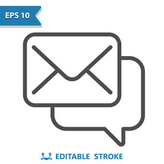 Message - Envelope and Chat Bubble Icon. Mail, Email, E-mail