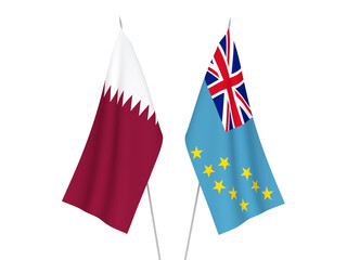 Qatar and Tuvalu flags