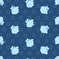 Seamless pattern with blue roses
