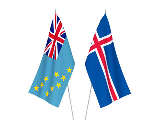 Iceland and Tuvalu flags
