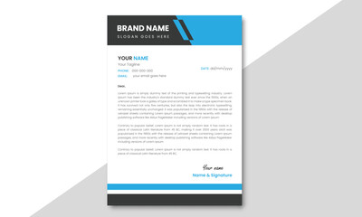 Obraz premium Modern & Minimal Corporate corporate letterhead template design, Clean & Professional business style design with geometric shapes. Vector graphic design.