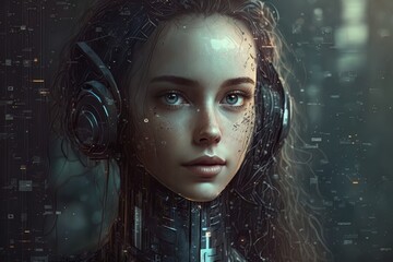 System Artificial Intelligence. Chat AI, Machine Learning and interactions. Generative AI Technology