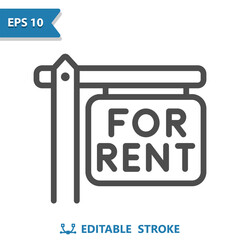 For Rent Sign Icon. Real Estate Sign