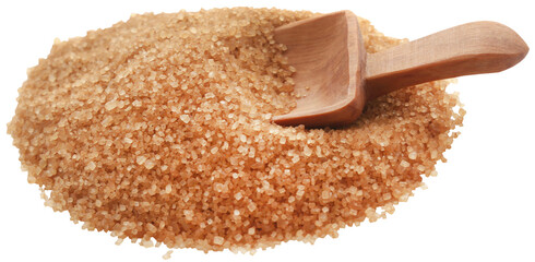 Brown sugar with wooden scoop