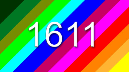 1611 colorful rainbow background year number