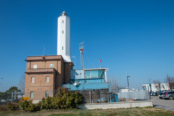 marina di ravenna industrial port large ships for the transport of goods in containers