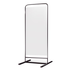 Promotional display stand vector mockup. Blank white advertising sign realistic mock-up. Template for design