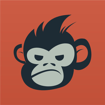 Monkey head logo design. Monkey face for your avatar and social media profile picture. Monkey head logo vector.