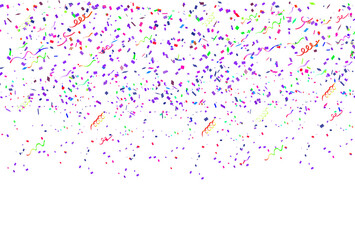 Colorful confetti isolated on transparent background.