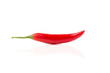 fresh red chili on white background