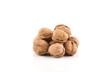 Walnut nut on white