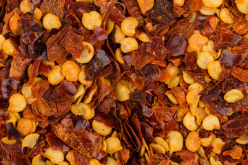 Pile of a crushed red pepper
