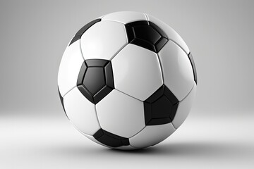 Fototapeta premium Soccer ball illustration, white background. Generative AI