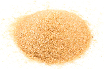 Crystals cane sugar isolated on white