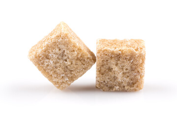 brown sugar cubes isolated