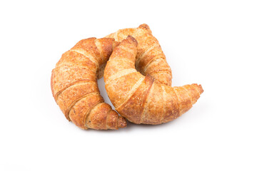 Croissant over white background