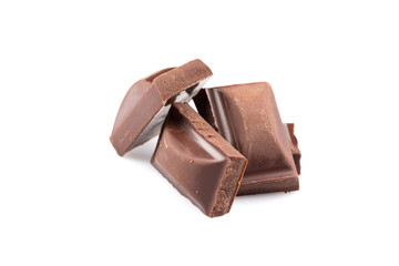 natural chocolate milk dark bar isolated on white