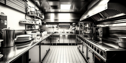 A spotless kitchen, gleaming with polished surfaces, was the result of meticulous care and attention - generative ai.