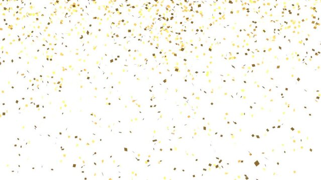 風に舞うメタリックな素材感の紙吹雪の3Dレンダリングによる映像