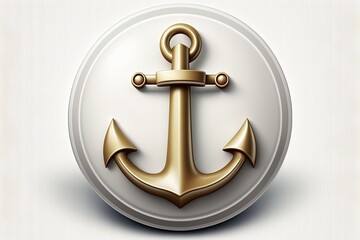 Pirate ship anchor illustration logo icon. Generative AI