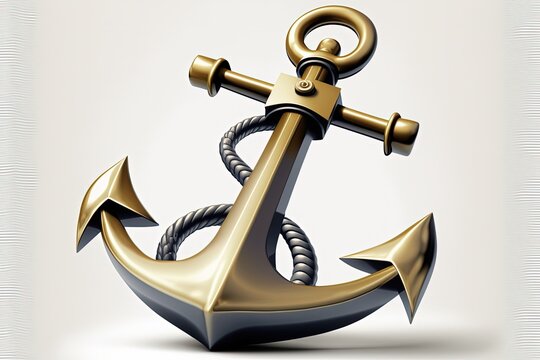 Pirate ship anchor illustration logo icon. Generative AI