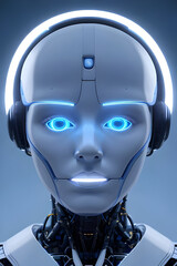 Portrait of Cybernetics and Artificial Intelligence robotic Technology. Generative AI