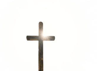 Easter cross on the background of the flag of Ukraine