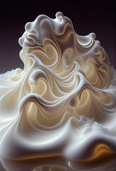 The surface of soap foam, delicate and smooth, glistens in the light.