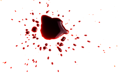 Blood. Drops and splashes of blood.
