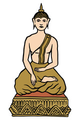 Mythology idols Buddha - vector illustration